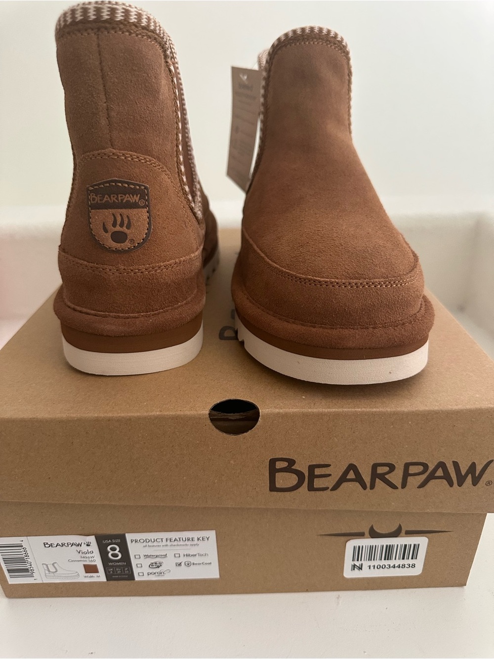 BearPaw Viola Suede Boots with faux fur trim